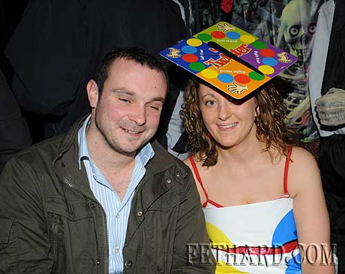 Photographed at the Halloween Party at Lonergan's Bar are Maurice Hickey and Marguerite Ryan 