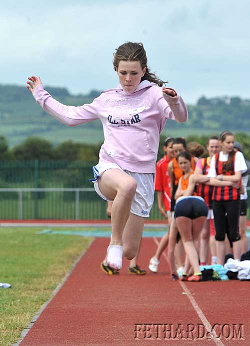Kate Quigley, Fethard, competing in the girls under-14 long jump