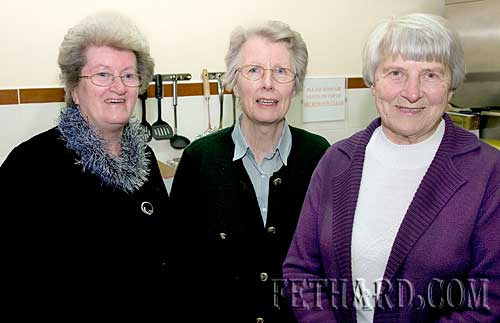 Photographed at the Augustinian Abbey party for helpers were L to R: Mary Fitzgerald, Berney Myles and Joan Anglim