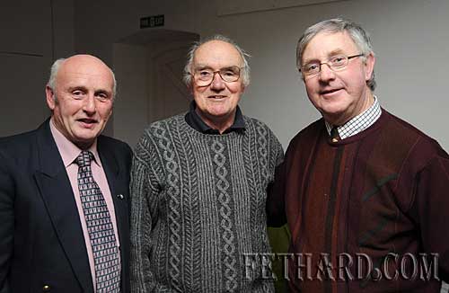 Photographed at the presentation of this year's Tipperariana Book of the Year in the Abymill, organised by Fethard Historical Society are L to R:  Bat O'Dea formerly from Mobarnane, Fethard, Tony Newport, Fethard, and Sean Gleeson, Loughmore. 