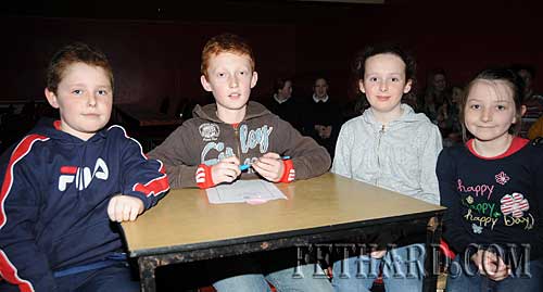 Cloneen National School quiz team who were winners of the Category A section of the regional Credit Union Primary Schools Quiz held in Fethard Ballroom. L to R: Niall Mockler, Joe Noonan, Ava Meagher and Vivienne Noonan.