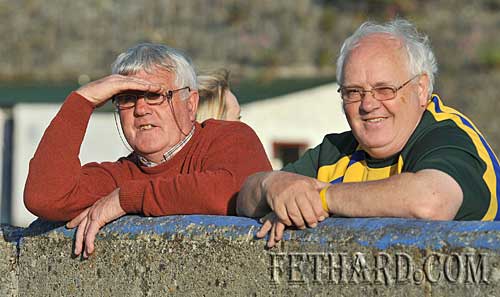 Fethard GAA stalwarts Sean Moloney and Miceál McCormack photographed at the senior hurling championship match in Fethard last weekend.