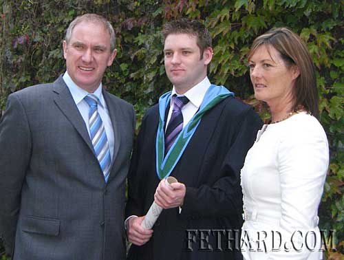 Cian Moloney, Prospect, Fethard, photographed with his parents, Maurice and Ann, on the occasion of his Graduation from UCC with Honours Degree of Bachelor of Science in Environmental Science and Zoology.