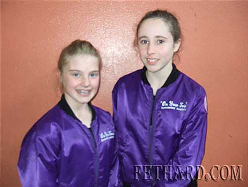 Zoë Maher, Ballybough, and Aobh O'Shea, The Valley, who both competed in the County Final of Tipperary Community Games Gymnastics on Bank Holiday Monday in Tipperary Town.	