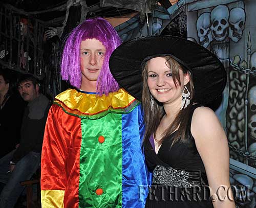 At the Halloween Party in Lonergans were L to R: Chris McGrath and Linda Kelleher