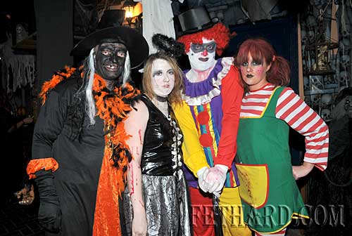 At the Halloween Party in Lonergans were L to R: Michael Power, Nicola Lonergan, James Needham and Michelle McNamara. 