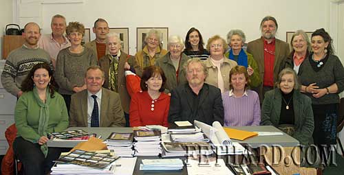 Group photograph taken after Fethard Historical Society's AGM held in the Abymill Theatre on 28th April. Back L to R: Colm McGrath, Tim Robinson, Dóirín Saurus, Peter Grant, Rita Walsh, Agnes Evans, Kitty Delany, Rachel Murphy, Ann Gleeson, Marie O'Donnell, Joe Kenny, Ann Lynch, Pat Looby. Front L to R: Labhaoise McKenna (Heritage Officer South Tipperary County Council), Cllr John Fahey, Mary Hanrahan, Terry Cunningham, Catherine O'Flynn and Frances Murphy.