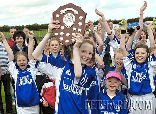Fethard captain, Annie Prout, hold the trophy aloft following their county final win over Clonmel Og