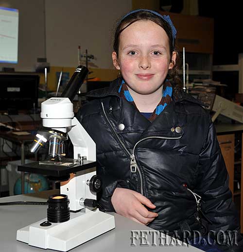 Ava Meagher exploring the science room at the Open Day at Patrician Presentation Secondary School Fethard
