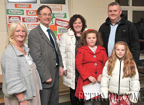 Photographed at the Open Day at Patrician Presentation Secondary School Fethard are L to R: Marian Gilpin (deputy principal), Ernan Britton (principal), Tina Whyte, Katie Whyte, Pat Whyte and Lucy Whyte.