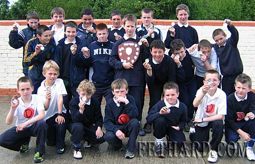 Fethard St. Patrick's School 3rd, 4th, 5th and 6th class team members who won the overall shield at a track and field schools competition in Clonmel