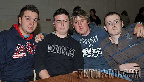Taking part in the Fethard Patrician Presentation Parents Association Table Quiz were L to R: Matthew Fitzgerald, Jonathan Fleming, Kevin Hayes and Adam O'Donnell. 