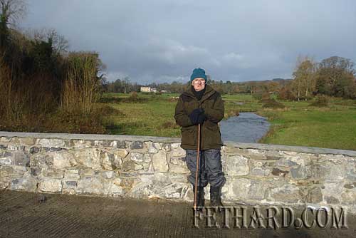 Hunting correspondent Tony Newport photographed on the renovated 'Tinsley Bridge' in Ponsonbys, Grove, while out hunting with the Tipperary Foxhounds