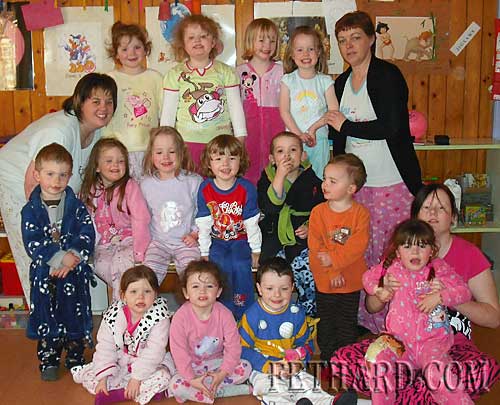 Children enjoying their 'Pajama Day' at First Steps Playgroup in the Tirry Community Centre. The staff would like to thank all the parents and children for their support.