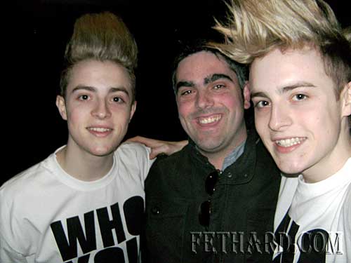 Ian O' Connor, St. Patrick's Place, photographed with Jedward (John and Edward Grimes) taken recently during their tour of Ireland   