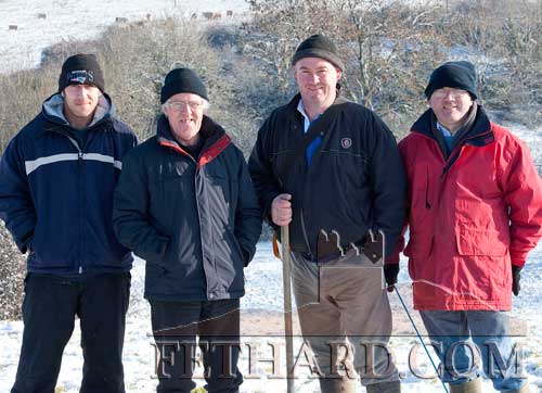 Photographed at the Ballyluskey White Harriers meet are L to R: Martin Cuddihy, Pat Byrne, Tommy Slattery and Peter Hogan.