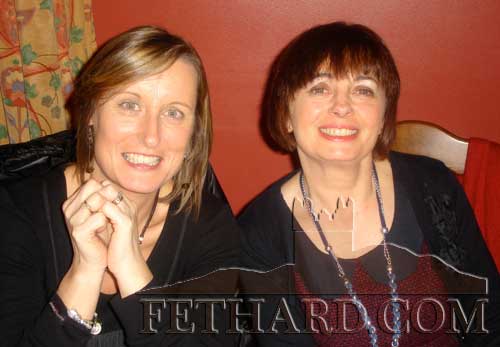 Michelle O'Connor and Teresa Fehilly photographed at the Fethard Knitting Group's winter party at Raheen House