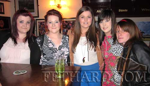 Enjoying a night out in Fethard are L to R: Niamh McGrath, Becky Fogarty, Danielle Breen, Laura Mullins and Lisa Doyle.