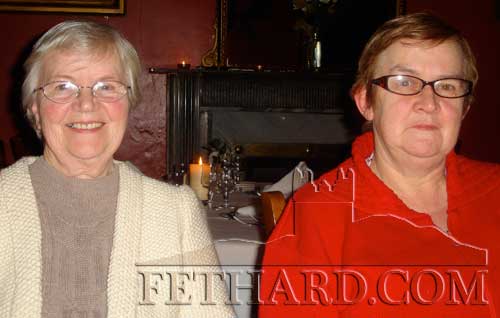 Sr. Juliana and Catherine O'Flynn photographed at the Fethard Knitting Group's winter party at Raheen House