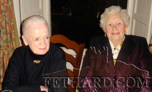 Rita Walsh and Bridie Lee photographed at the Fethard Knitting Group's winter party at Raheen House