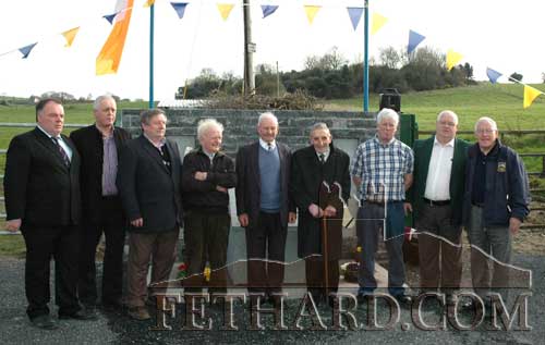 Photographed at the unveiling of the 'New Tipperary Rangers' monument are L to R: Joe Brennan (South Board Chairman), Steve McCormack (M.C.), Michael Bulfin (committee), Roger Shanahan (committee),  Johnny Hanly (committee), Michael Fanning who unveiled the monument, Ned McCormack (committee),  Miceál McCormack (committee),  and Sean Nugent (GAA County Board Chairman).
