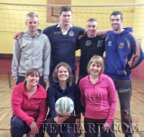 Slievenamon Macra Volleyball team, winners of the South Tipp Macra Annual Volleyball Competition 2013. Back L to R: Michael Corcoran, Eamon Cooney, David Fahey, John Kirby. Front L to R: Alma Maher, Ann Marie Kirby and Bernadette Kirby.