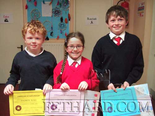 Winners of Certificates of Merit at the Community Games Art competition were Andrew Wall, Isobel Maher and Robert Wall.