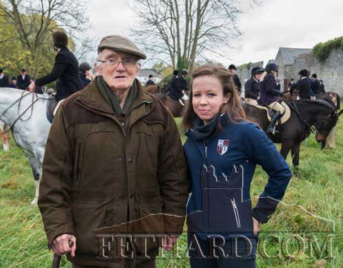 Tony Newport photographed with his granddaughter, Mary Jane Kearney, at the Opening Meet in Fethard