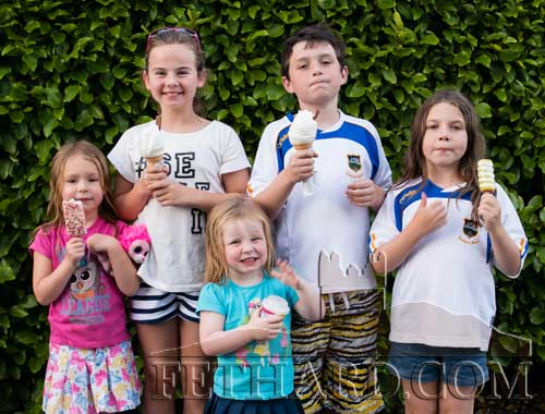 Keeping cool in Fethard are members of the Cummins family L to R: Nicole Cummins, Abbie Tillyer, Sophie Cummins, Daniel Cummins and Racheal Cummins  