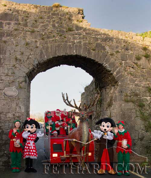 Santa and his helpers arriving through the North Gate Fethard by sleigh on Friday December 11.