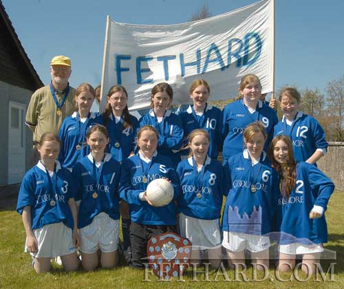 Fethard Patrician Presentation Secondary School, All-Ireland Junior 'B' Volleyball Champions after beating Presentation Kilkenny by 25-11 and 25-15 in the final played at St. Leo's College, Carlow on Friday 28th April, 2006. Back L to R: Denis Burke (coach), Sarah O'Meara, Katie Coen, Kelly Fogarty, Siobhán O'Brien, Gráinne Horan, Laura Rice. Front L to R: Aisha Tobin, Aisling Dwyer, Debbie Lawrence, Kelley Coady, Lesley Looby and Niamh Fanning.