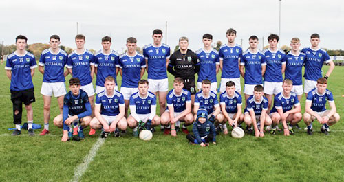 Fethard/Clerihan team, county finalists in the County U19 A Football Final played in New Inn on Sunday, October 12, 2025. Back L to R: Joseph Gaule, Jack Davey, Liam Kiely, Charlie Walsh, Gavin Neville, John Lacey, Ben Allen, Michael Dempsey (Clerihan), Andrew Connerton, Oisin Ryan, Jonah McCarthy (Clerihan), Rory O'Mahony, Luke Lacey. Front L to R: Alex Knightly, Noah O'Flynn, Mark Neville (Capt), Ryan O'Sullivan (Clerihan), Michael O'Rahilly, Jack Stokes, Sam Knightly, Harry Hickey (Clerihan), and Danny Barry.