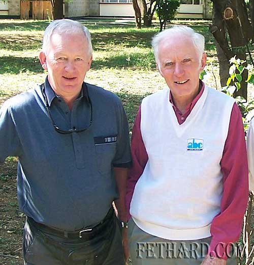 Bro Paul Brennan (right) photographed in Kenya with Seamus Hayes, Kilconnell, Fethard. Seamus is coordinator for  Tracy Piggott's 'Playing for Life' charity who also do tremendous work in Africa.
