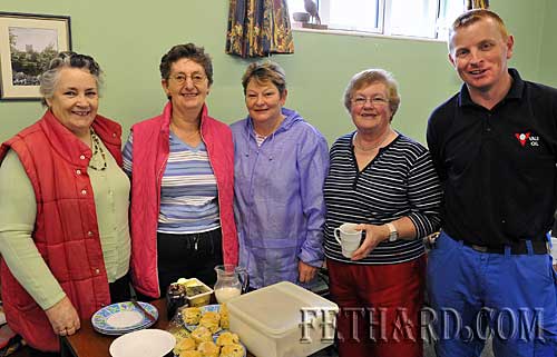 Photographed at Fethard ICA Coffee Morning & Cake Sale in aid of the National Childrens Hospital, Crumlin, are L to R: Marie Crean, Ann Horan, Sheila Butler, Ann Gleeson and Anthony Hahessy.