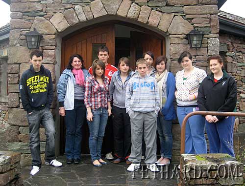 Pupils from Patrician Presentation Secondary School preparing to leave Delphi Adventure Centre after a fun packed few days. L to R: Niall Rochford, Ms Fogarty (teacher), Jane Kenny, Joseph Thompson, Jean Anglim, Tommy Sheehan, Fiona Crotty, Kelly Fogarty, Niamh McGrath and Rebecca Fogarty. The transition year pupils are now back in full swing promoting this year's edition of the school's 'Off The Wall' yearbook.
