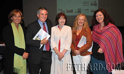 Photographed at the launch of the Conservation & Management Plan for Fethard's Medieval Town Walls are L to R: Alison Munby, Julian Munby, Mary Hanrahan, Alison Harvey and Labhaoise McKenna.