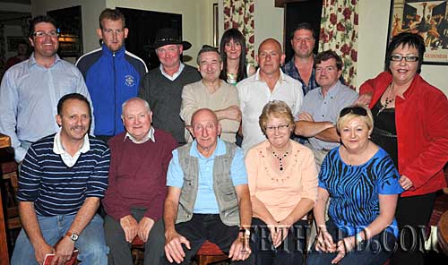 Photographed at the launch of the new Castle Racing Syndicate at the Castle Inn last weekend were shareholders Back L to R: Nial Nevin (trainer), Paddy Cooney, Paddy Anglim, 'Sparky' Sabatini, Majella O'Donnell, Mick Kennedy, Michael Coen, Brud Roche, Terry O'Neill. Front L to R: Noel Sharpe (proprietor), Leo Darcy, Paddy Power, Kathleen Connolly, Irene Sharpe. Other share holders are: Bill Pollard, Alan Condon, Elaine McGarry and Declan Nevin. 