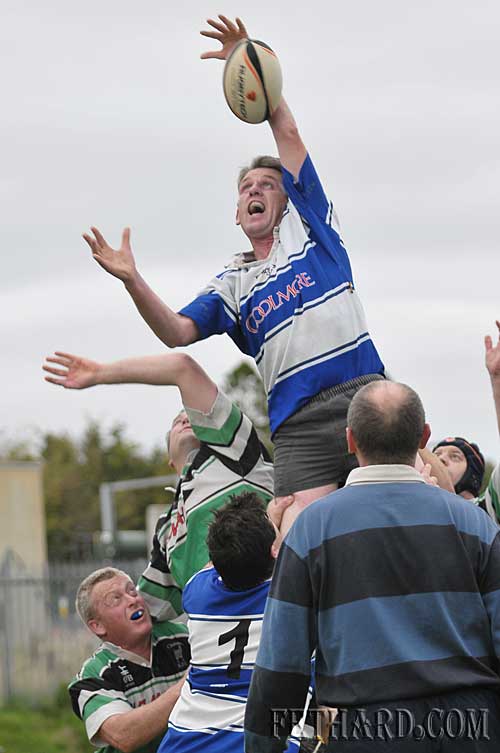 Hugh O'Connor is lifted clear of the opposition to win possession in the lineout for Fethard.
