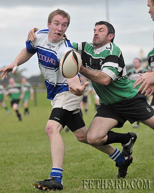 Cathal Gorey makes a superb single-handed pass to maintain momentum in Fethard's attack.