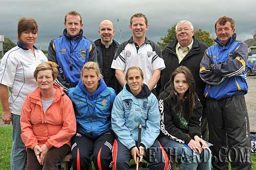 Coaches and assistants photographed at Fethard Juvenile GAA VHI Cúl Camp last week. Back L to R: Ann Fleming, Kevin Halley, Fr. Anthony McSweeney C.C., Barry Shortall, Gus Fitzgerald, Johnny Cummins. Front L to R: Mary Godfrey, Julie McGrath, Claire Ryan and Emma Fleming.