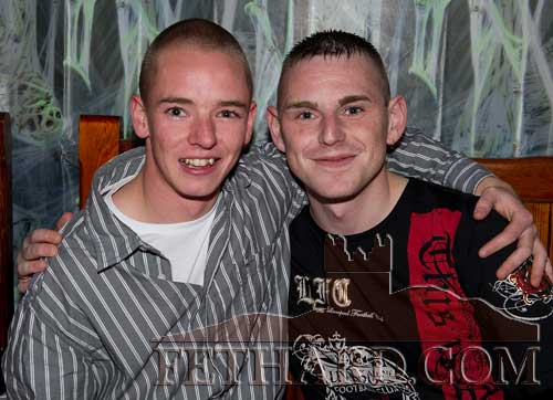 James Curran (right) celebrating his 23rd Birthday at Lonergans with his friend Kenneth Keating.