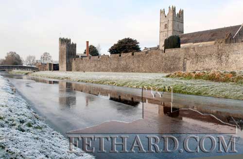 The River Clashawley in Fethard almost completely frozen during the recent spell of artic weather