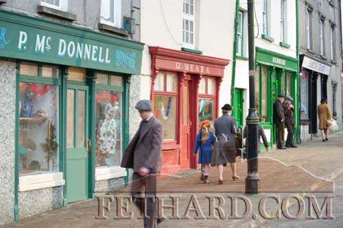 Shop fronts on The Square transformed back to 1950s  