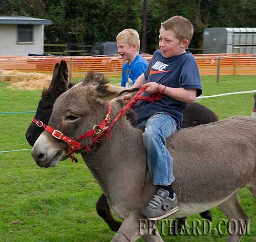 Dean Dorney taking part in the Donkey Derby