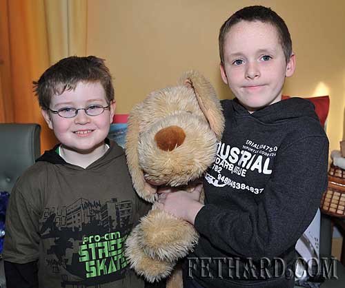 Photographed at the 'Bring and Boy Sale' in aid of the Goal Haiti Appeal are L to R: Aaron Trehy and Eric Fogarty