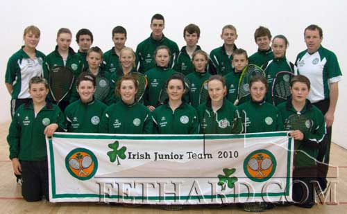 Irish Junior Racquetball team photographed in Fethard last weekend (photo by Patrick McDonnell)
