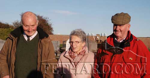 L to R: Toby Purcell, Marie O'Sullivan and Tom Purcell at the November Rosery for the Holy Souls at Calvary Cemetery