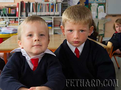 Starting school at Holy Trinity National School Fethard were L to R: Mark Neville and Jack Quinlan.