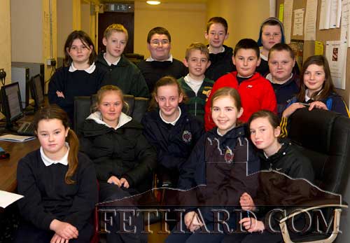 Students from Holy Trinity National School researching their 'Challenge to Change' school project at Fethard Internet Cafe situated in Fethard Youth Centre