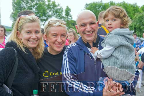 Photographed at the Clonmel Healthy Heart Walk in aid of CARE (Cancer Aftercare Relaxation Education), Cancer Support Centre, Clonmel, are L to R: Suzi Zabojnikova, Ada Fordonska and Roger Mehta holding their baby daughter Adrianna.	